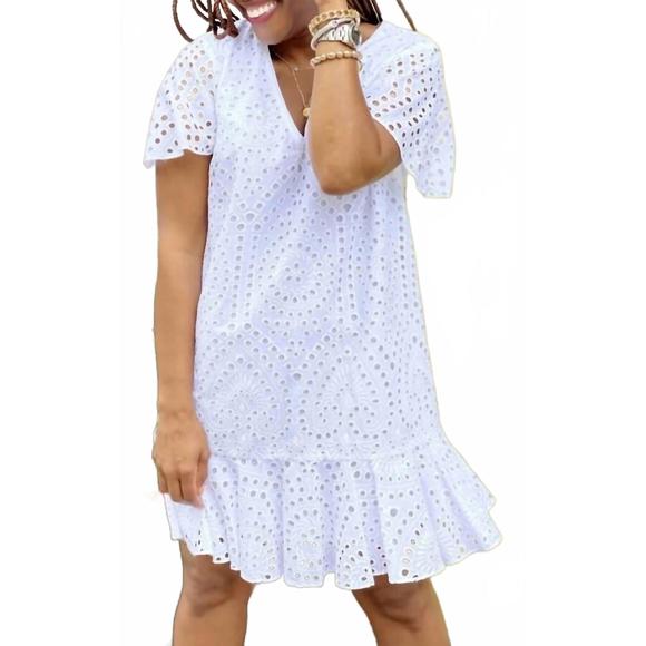 NEW ANNA CATE heidi dress in white eyelet - Picture 1 of 1